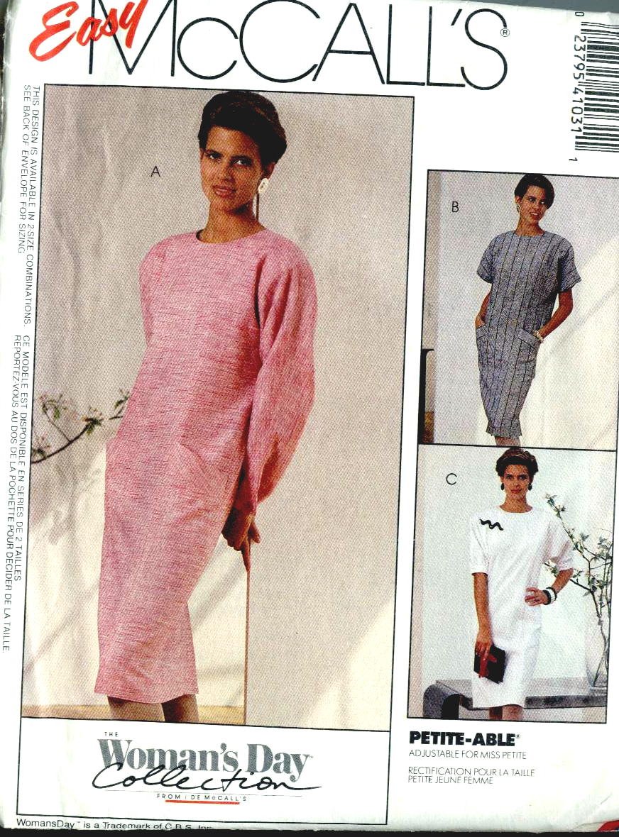 80s vintage Womens Dress sewing pattern McCalls 4103