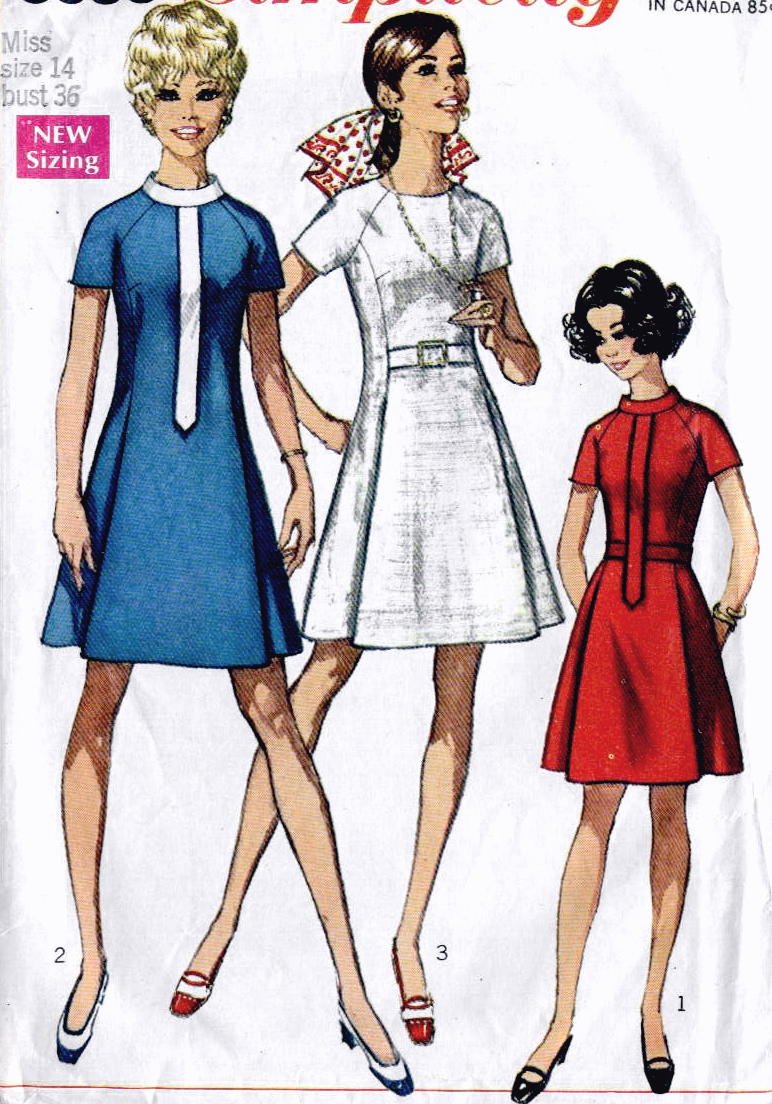 Raglan Sleeves Dress size 14 bust 36 Simplicity 8088