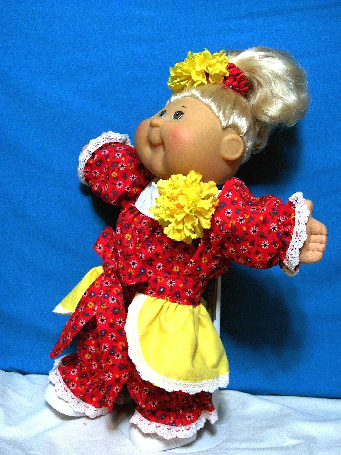 Romper w/ OVERLAY-SKIRT n Headband Clothes for your Cabbage Patch Doll, Baby Alive