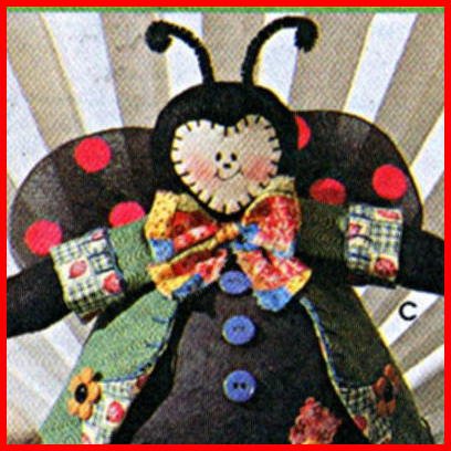 Animals w/Styrofoam Bodies and Clothes, Rabbit, Bumble Bee, Lady Bug, Frog - Simplicity 8101