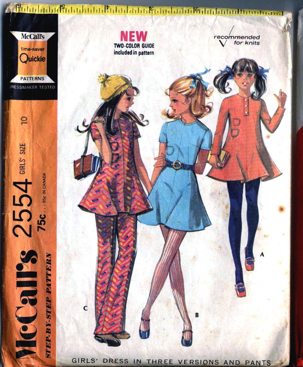 Tunic Top, Dress, Pants Retro 70s sewing pattern McCalls 2554