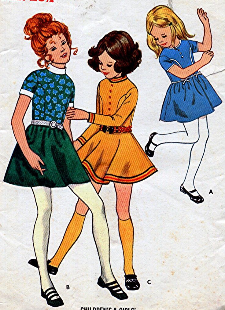 Girls sz 10 Dress vintage sewing pattern Butterick 5933