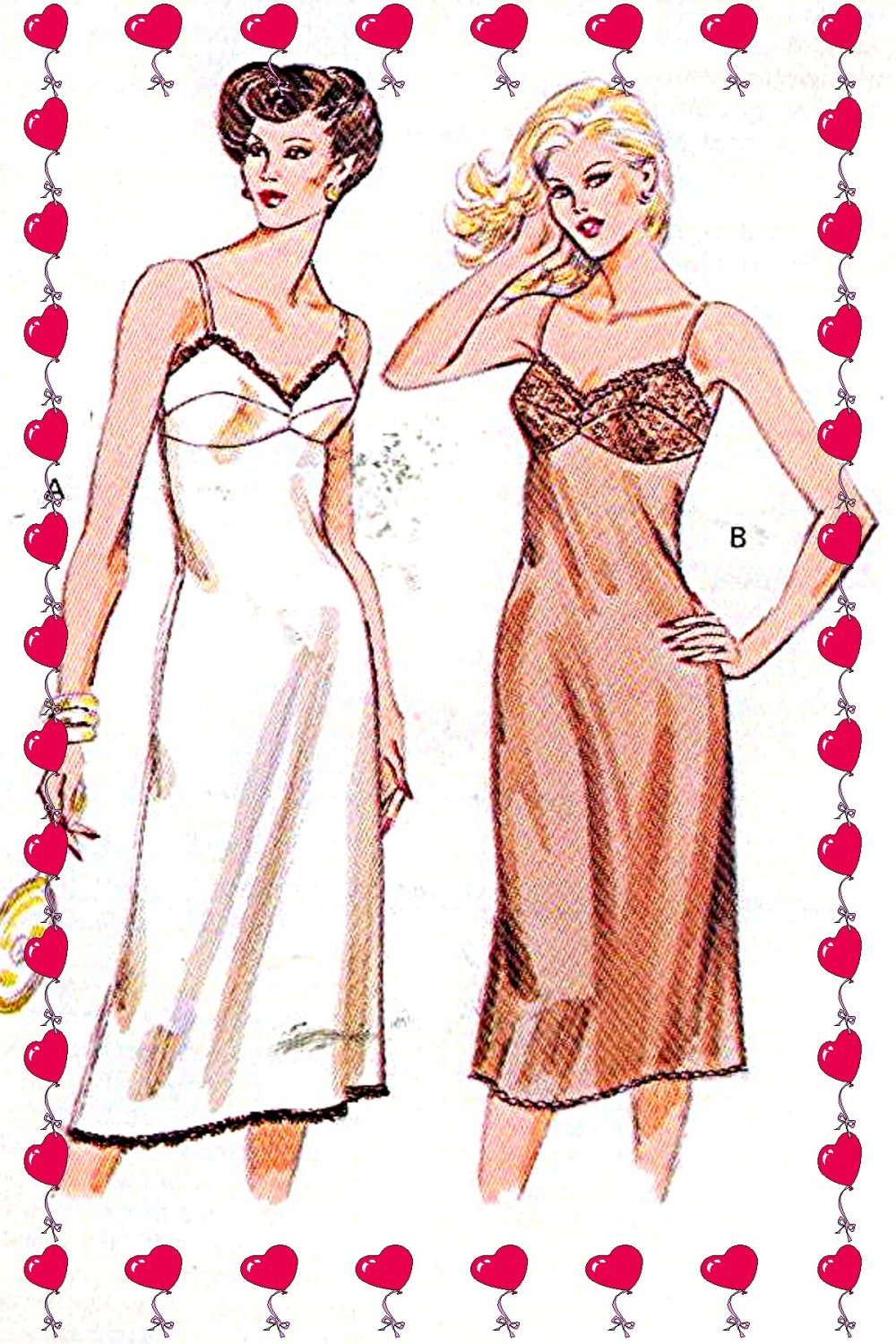 SLIP Fitted-Full Sexy CUP SEAMS n Lace Misses size s m l xl Kwik Sew 1004