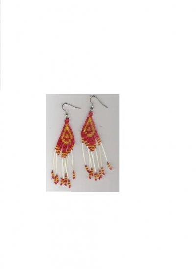 Handcrafted Beaded quill earrings
