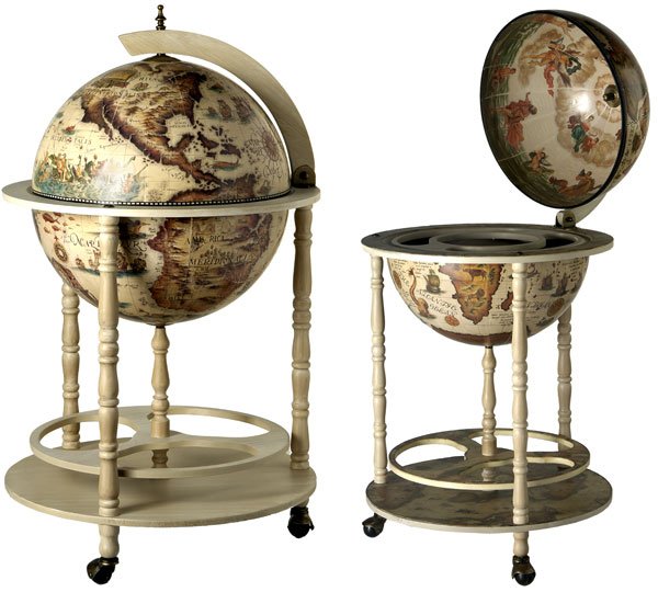 WHITE GLOBE DRINKS CABINET