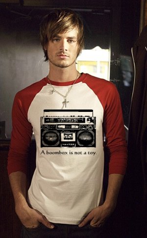 XXL A Boombox Is Not A Toy mens funny t shirt base ball shirt boom box