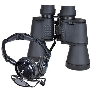 Vivitar Look & Listen 10x50mm Binoculars w/Built-in Microphone, Inline Volume Control