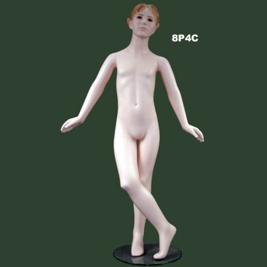 Age 8 Girl with Sculpture Head