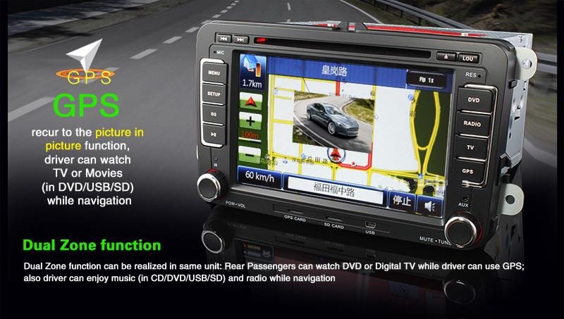Volkswagen 7" 2 DIN HD Car DVD Player GPS Sat Nav PiP-181V