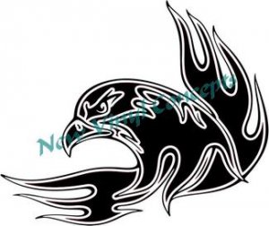 Flaming Eagle Tribal Style #3 Decal Sticker