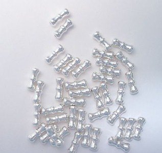 Silverplated Smooth Spool Shaped Beads