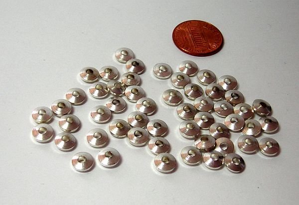 Silverplated over Brass Rondelle Beads
