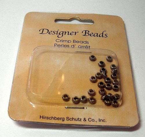 Corrugated Silvertone Crimp Beads