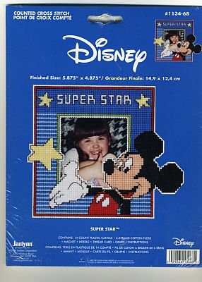 Janlynn Mickey Mouse Super Star Cross Stitch Frame Kit