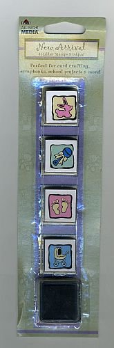 New Arrival Baby Rubber Stamp Set Ink Pad Foam Mount