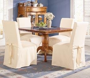 Dining Chair Cover. 100% Cotton Duck. Colour: Natural. QUANTITY 6