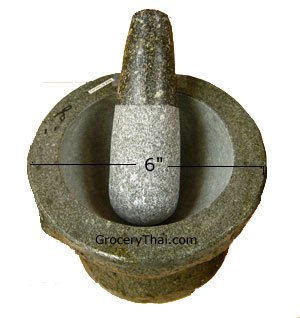 Thai Granite Mortar and Pestle 6"