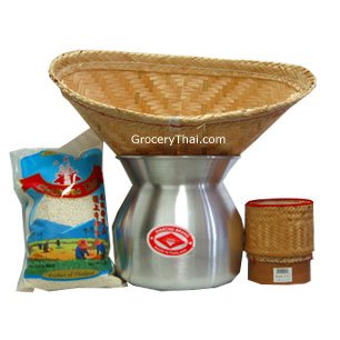 Thai Sticky Rice Set (Rice, Pot, Basket, Container)