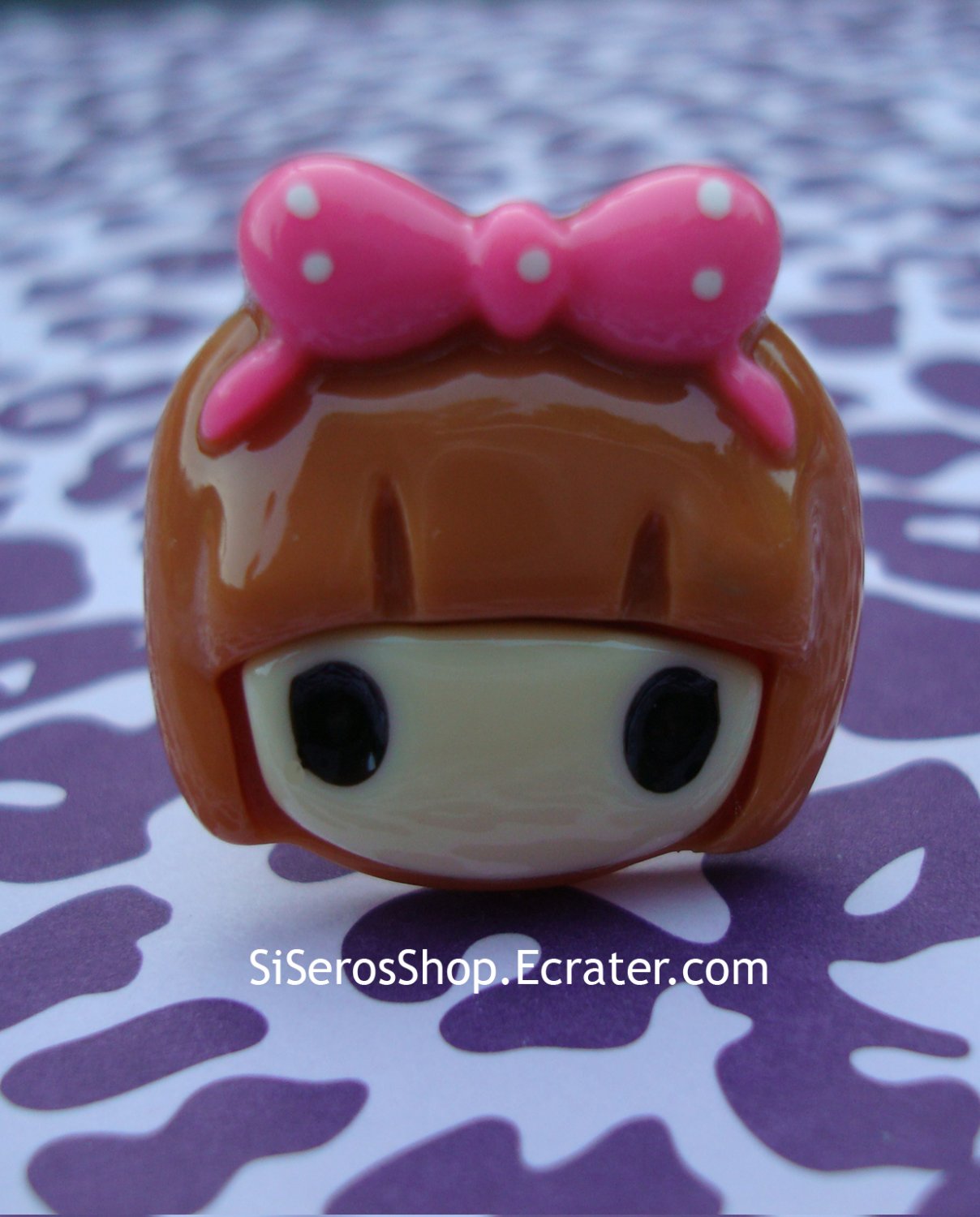 Rainbow Girl Ring- BROWN Hair