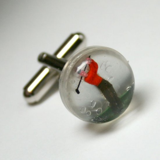 Get into the swing! Golfer Cufflinks