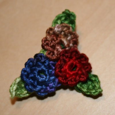 Trio Crochet Brooch