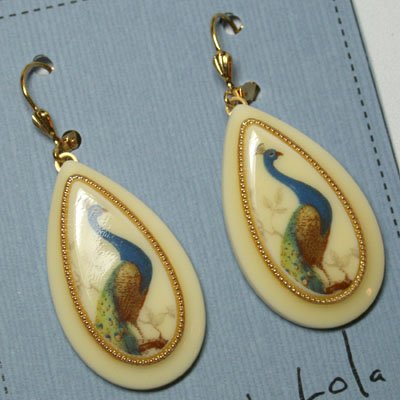 Vintage Peacock Earrings