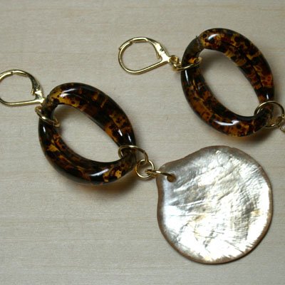 Tortise Shell Shimmy Earrings
