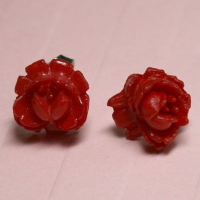 Red Rose Earrings
