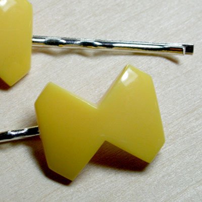 Mellow Yellow Deco Bow Hair Clips