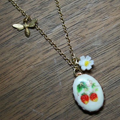 Strawberry Patch Charm Pendant