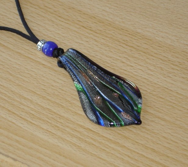 Lampwork Leaf Pendant Nursing Necklace