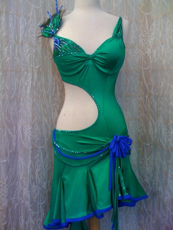 Emerald latin dance dress