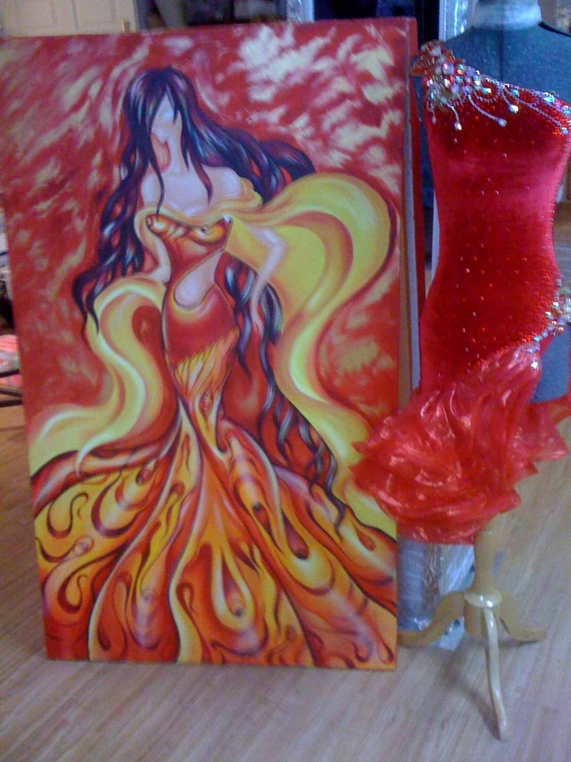 abstract woman acrylic painting