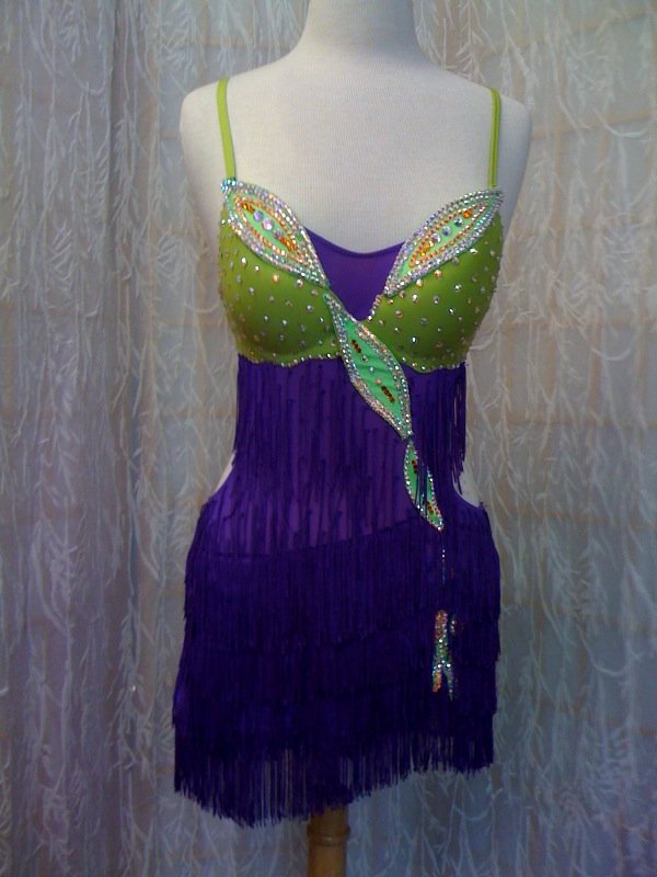 Purple latin dance dressfor dance competitions