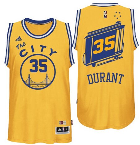Kevin Durant Golden State Warriors 35 Gold Hardwood Classic Adidas NBA Jersey Size 54 (XXL)