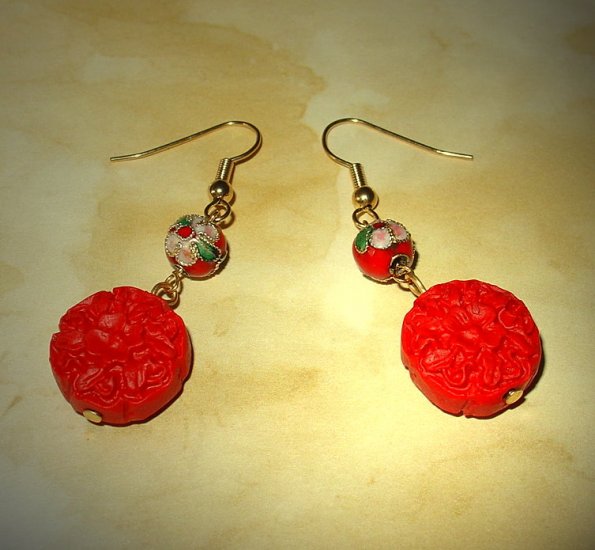 Oriental Red Earrings