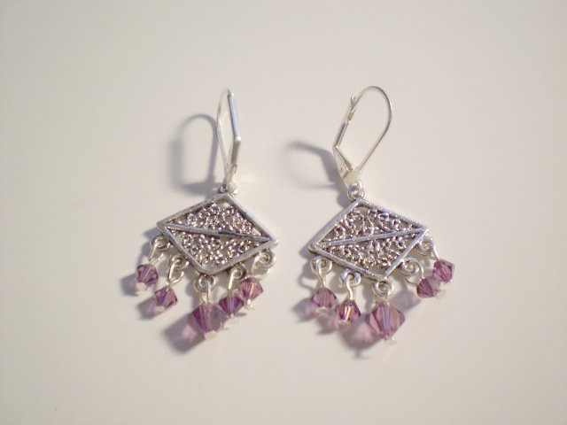 Purple Rain Swarovski dangle earrings