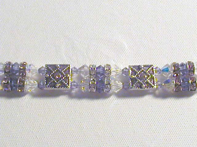 Purple Swarovski double strand bracelet