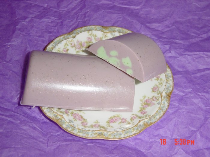 BLACKBERRY SAGE SWIRL Handmade Soap - 3 OZ. CRESCENT BAR