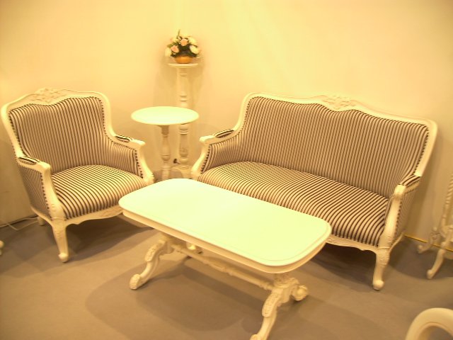 French Colonial 2 Seater + 1 Seater Sofa with Free Coffee Table Bundle