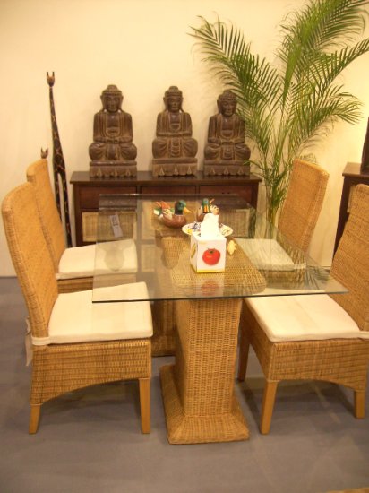 Bali Living Rattan Dining Set Royal Table with 4 chairs bundle set Sin$899
