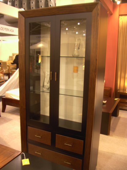 Bali Contemporary cabinet with 3 leather drawer cam Sin$799