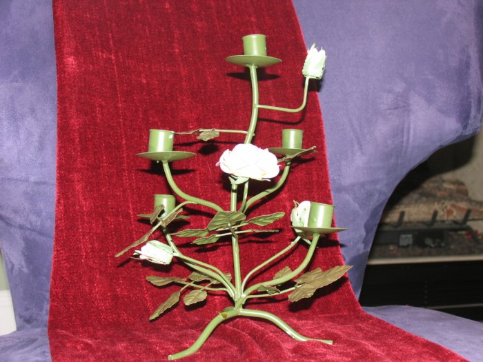 Green Rose Candleholder