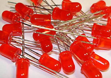 40 LEDs, Red, General Purpose, 5mm T-1 3/4