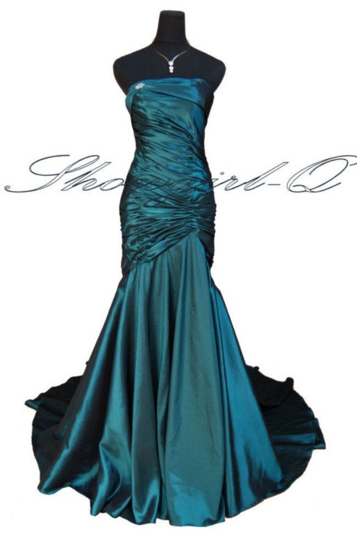 Plum or Teal Evening Dress Prom Ball Gown Bridal