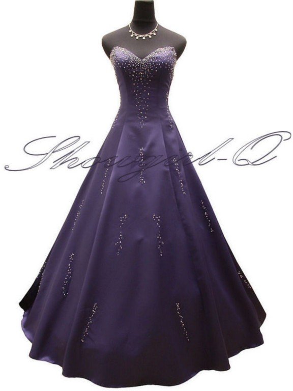 3499 PURPLE EVENING DRESS PROM BALL GOWN BRIDESMAID