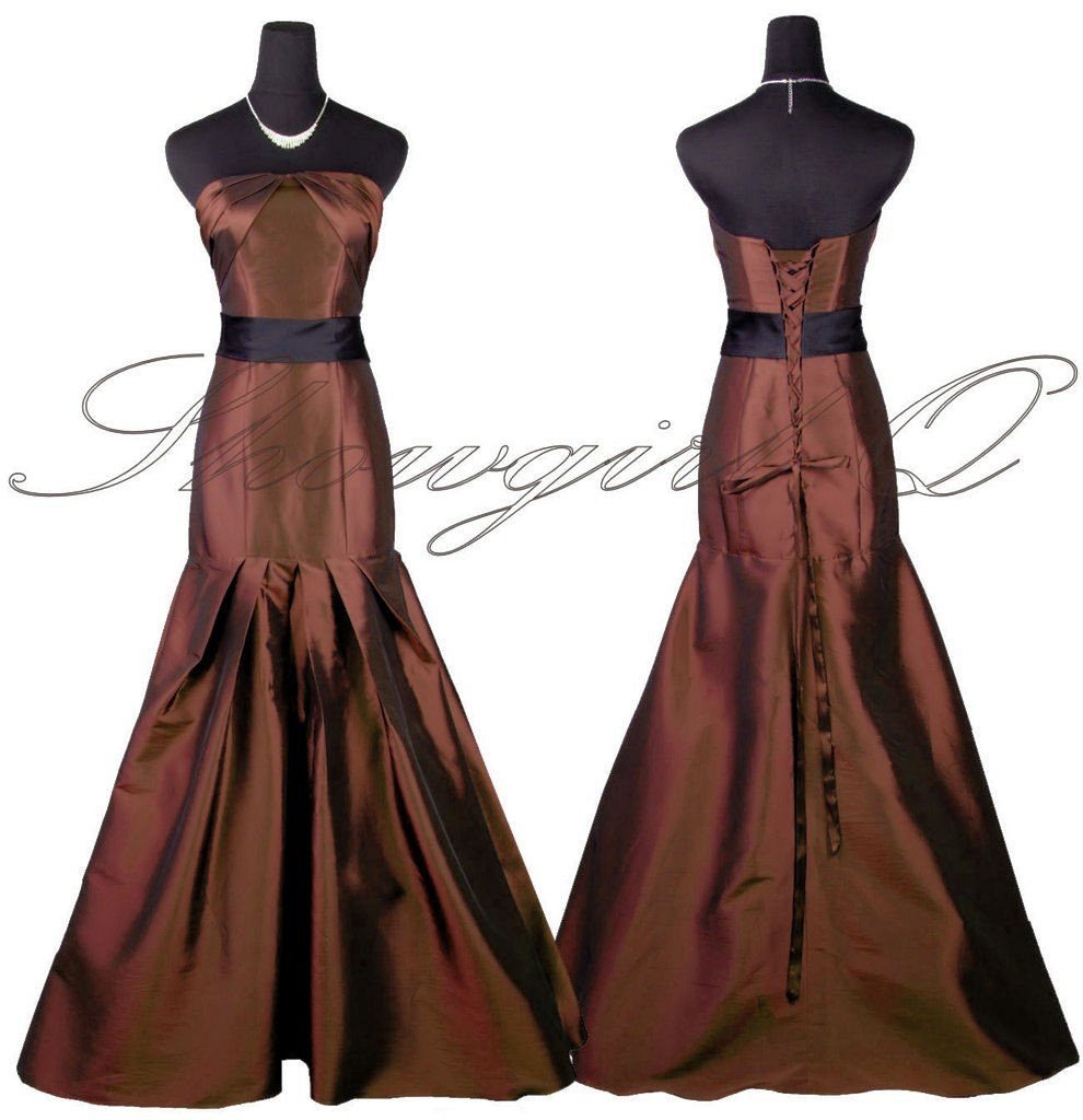 5425 EVENING DRESS PROM BALL GOWN BROWN BRIDESMAID