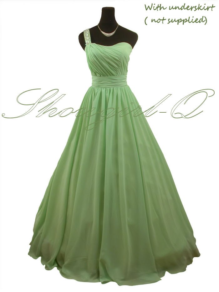 5246 GREEN DRESS PROM BALL GOWN 8 10 12 14 16 18 20