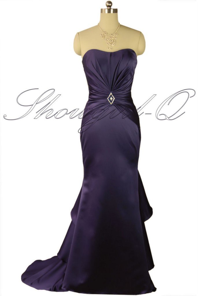 5376 PURPLE Bridesmaid Evening Dress Prom Ball Gown