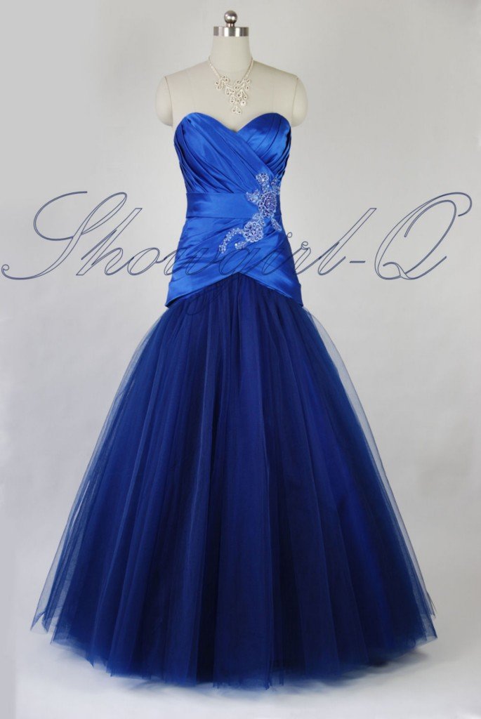 QPID BLUE EVENING DRESS PROM BALL GOWN BRIDESMAID